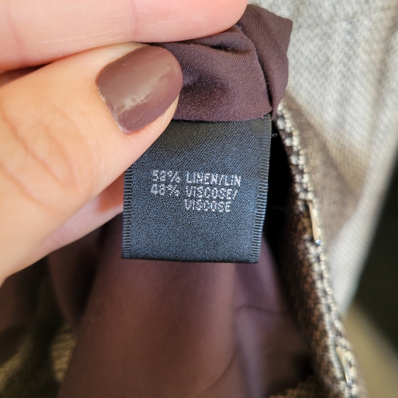 Lafayette 148 New York Linen Blend Career Office Blazer Salt n‎ Pepper Size 6 - Picture 8 of 10